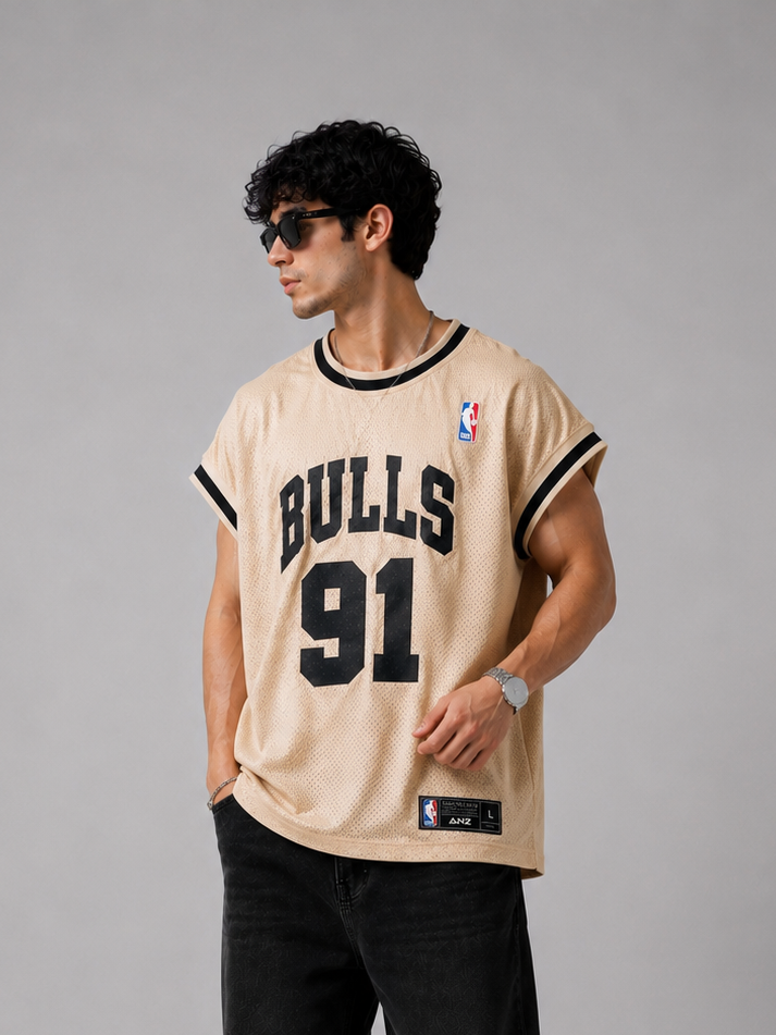 CREAM MESH BASKETBALL VEST
