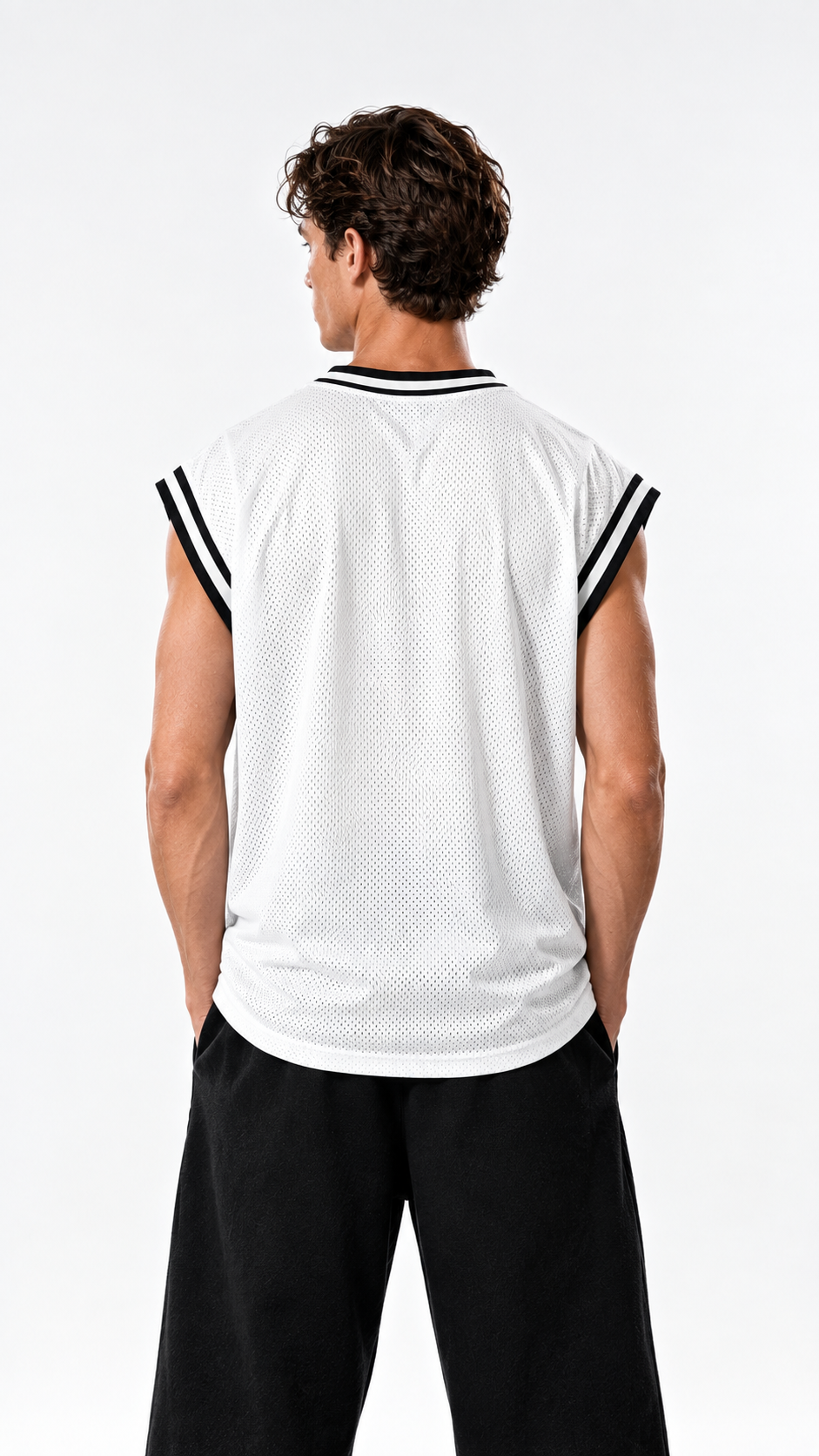 Paris 23 Premium Mesh Basketball Vest – White