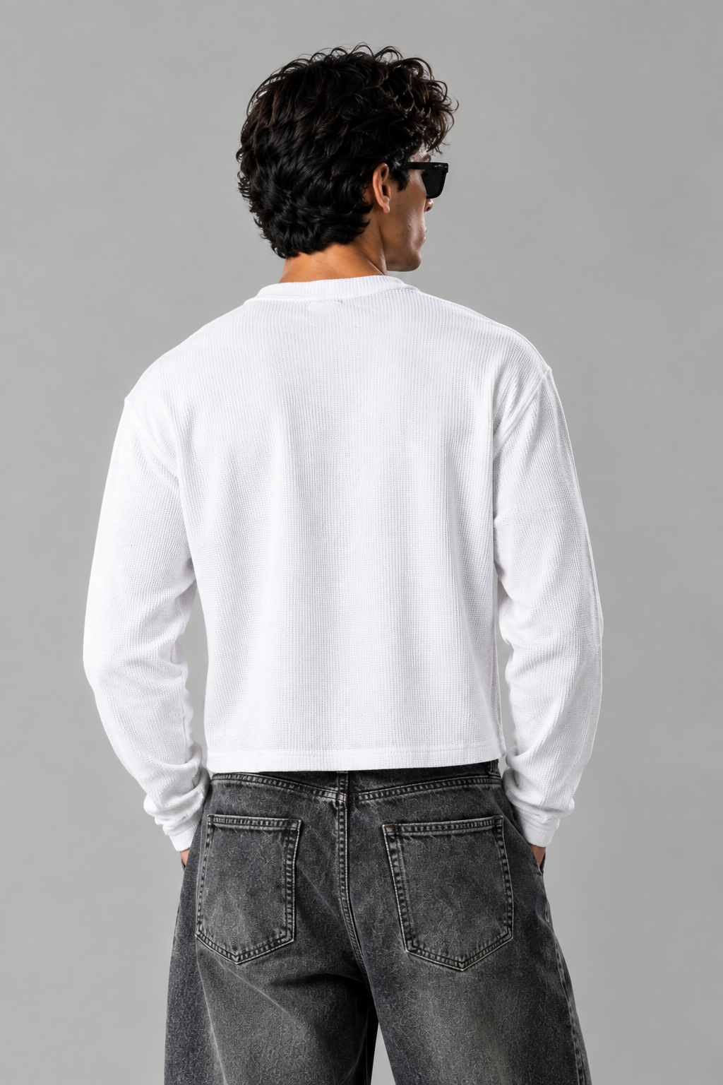 Waffle Knit Henley – Pack of 2 (Black & White)