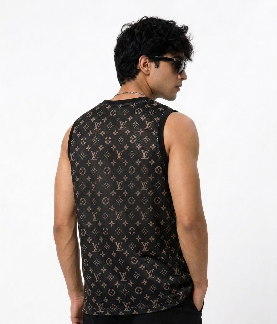 BLACK MONOGRAM VEST